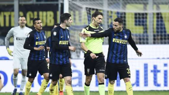 Inter-Roma - Tagliavento irritante. Joao Mario e Candreva mai in partita
