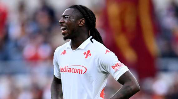 Roma-Fiorentina 1-0, Kean marcato stretto si innervosisce e becca il giallo