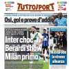 L'apertura di Tuttosport: "Inter choc, Berardi show: Milan primo". Sassuolo 'ammazzagrandi'