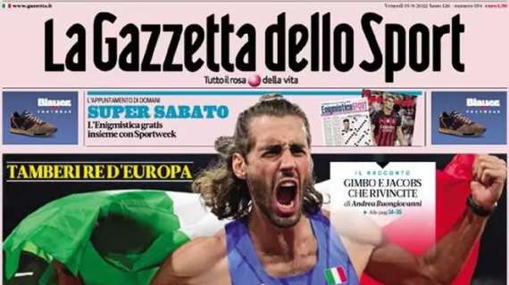 L'apertura de La Gazzetta dello Sport - "Skriniar, l'Inter fa muro"