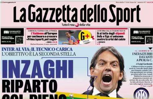 La Gazzetta in apertura: "Inzaghi: riparto col pieno". Obiettivo seconda stella