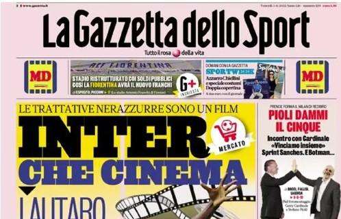 L'apertura de La Gazzetta dello Sport: "Inter, che cinema. Le trattative sono un film"
