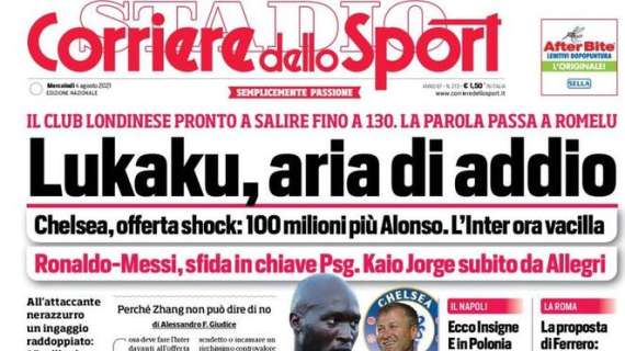 L'apertura del Corriere dello Sport: "Lukaku, aria di addio"
