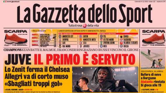 La Gazzetta dello Sport in apertura: "Ricarica Barella". L'Inter multa l'ex Cagliari