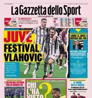 La prima pagina della Gazzetta dello Sport: "L'Inter del futuro per lo scudetto"