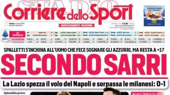 L’apertura del Corriere dello Sport: "lnter, Champions a San Siro"