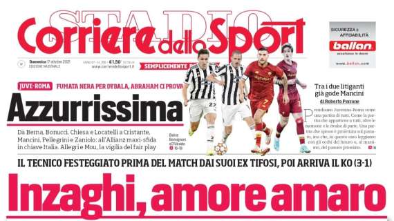 La prima pagina de Il Corriere dello Sport: "Inzaghi, amore amaro"
