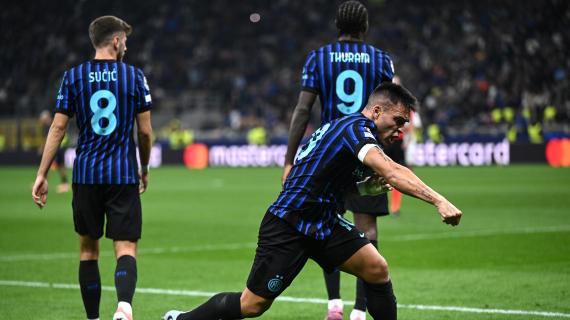 Dominio Inter: 2-0 allo Slavia al 45'. Lautaro sfrutta l'assist del portiere, Dumfries quello di Thuram