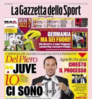 La prima pagina della Gazzetta dello Sport: "Caduta grandi, Lukaku flop"