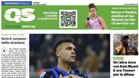 "Frenata Inter, il Bologna c'è": la prima pagina del QS dopo il pari nerazzurro