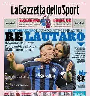 La Gazzetta in apertura: "Re Lautaro". L'Inter domina il derby, il nuovo capitano è implacabile