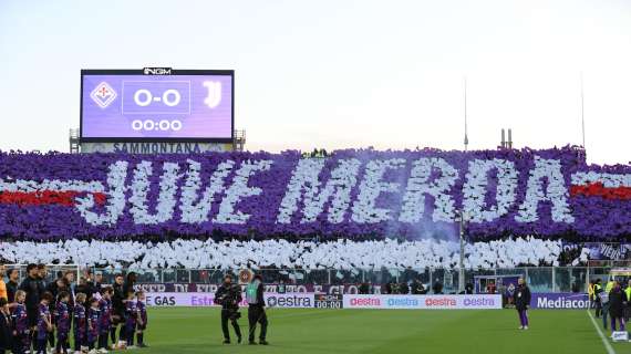 Giudice Sportivo, 50mila euro di multa alla Fiorentina per lo striscione "Juve mer*a"