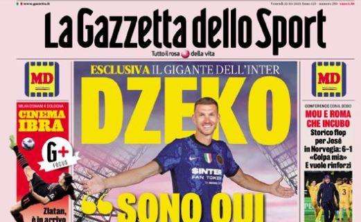 L'apertura de La Gazzetta dello Sport: con le parole di Dzeko: "Sono qui per lo scudetto"