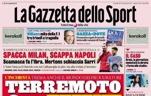 La prima pagina de La Gazzetta dello Sport: "Terremoto Juve"