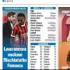 Tuttosport in prima pagina: "Leao ancora escluso. Rischiatutto Fonseca"