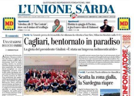 L’Unione Sarda sul Cagliari: "Bentornato in paradiso"
