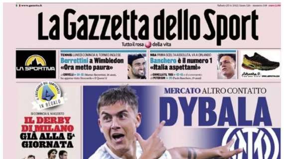 La Gazzetta titola in prima pagina: "A lezione di Milan. In arrivo Origi, studierà Giroud"