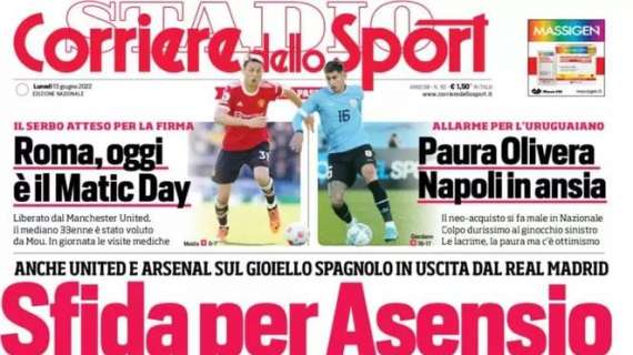 Il CorSport apre così: "Sfida per Asensio. Maldini chiama Ancelotti: scatto Milan"