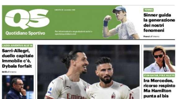 Il QS in prima pagina su Ibra e Giroud: "Due Diavoli per il Milan"