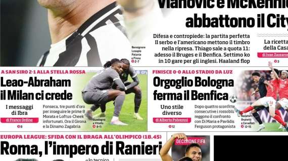 Il CorSport in apertura: "Leao-Abraham: il Milan ci crede"