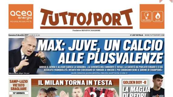 Tuttosport in prima pagina: "Il Milan torna in testa"