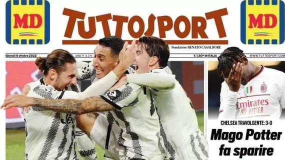 Tuttosport titola in taglio laterale: "Mago Potter fa sparire il Milan"