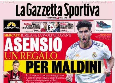 La Gazzetta dello Sport in prima pagina: “Asensio, un regalo per Maldini"