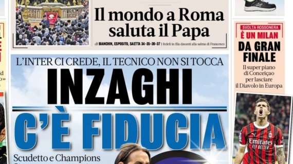 La Gazzetta in apertura: "E' un Milan da gran finale"