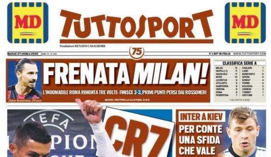 Tuttosport in prima pagina: "Frenata Milan!"