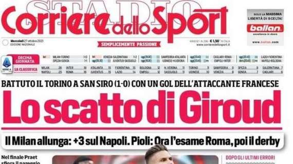 Il CorSport in prima pagina: "Lo scatto di Giroud"