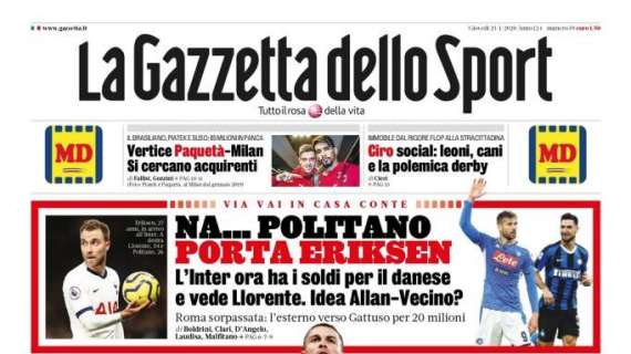 La Gazzetta dello Sport: "Vertice Paquetà-Milan. Si cercano acquirenti"