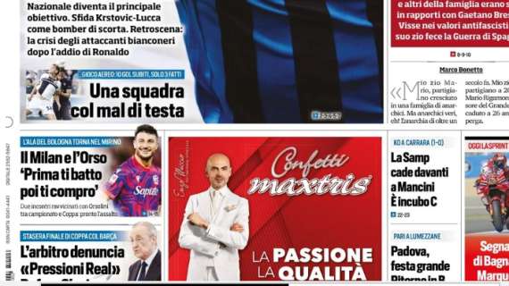 Tuttosport in prima pagina: "Il Milan e l'Orso: 'Prima di batto, poi ti compro'"