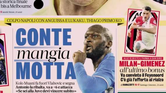 La Gazzetta in apertura: "Milan-Gimenez all'ultimo bonus"