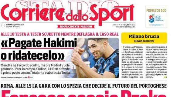 Corriere dello Sport: "Il Milan difende il primo posto contro l’Atalanta"