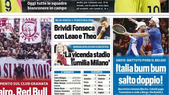 Tuttosport in prima pagina sul Milan: "Brividi Fonseca con Leao e Theo"