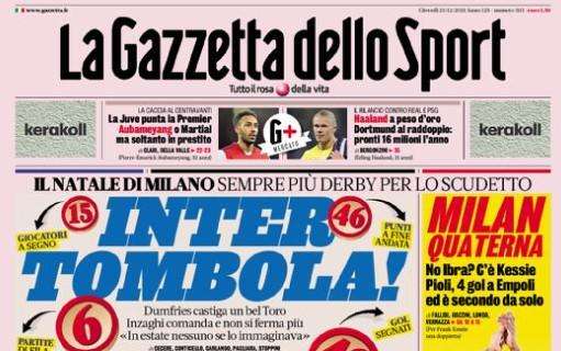 La Gazzetta dello Sport: "Tombola Inter, quaterna Milan"