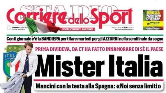 L'apertura del Corriere dello Sport dedicata a Mancini: "Mister Italia"