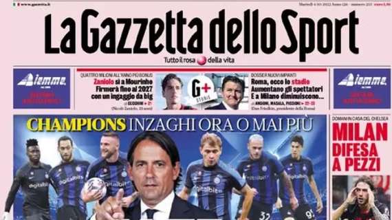La Gazzetta in prima pagina: "Milan, difesa a pezzi"