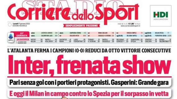 CorSport: "Oggi il Milan in campo contro lo Spezia per il sorpasso in vetta"