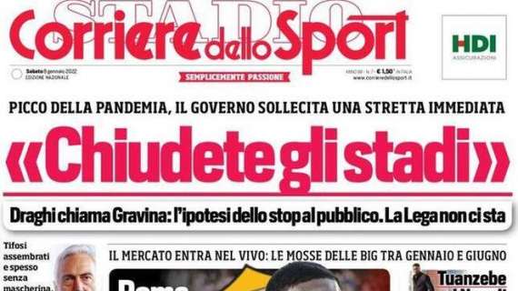 Draghi chiama Gravina, Corriere dello Sport: "Chiudete gli stadi"