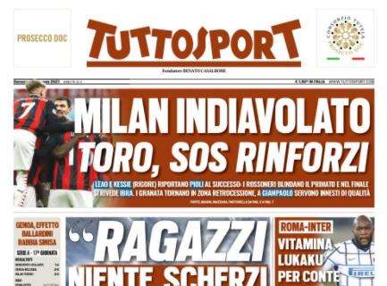 Tuttosport in prima pagina: "Milan indiavolato"