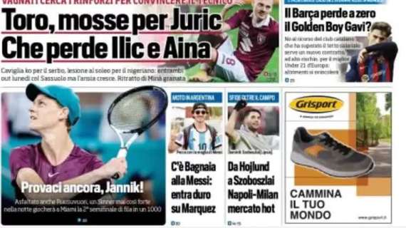 Tuttosport in prima pagina: "Da Hojlund a Szoboszlai. Napoli-Milan, mercato hot"