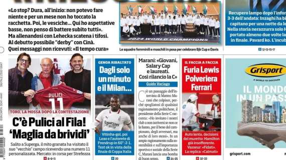 Rimonta rossonera a Genova. Tuttosport in prima pagina: "Dagli solo un minuto e il Milan..."