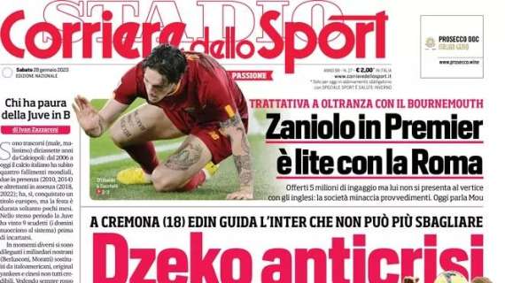 Il CorSport titola: "Zaniolo in Premier, è lite con la Roma"