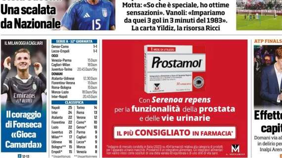 Tuttosport in prima pagina: "Il coraggio di Fonseca: 'Gioca Camarda'"