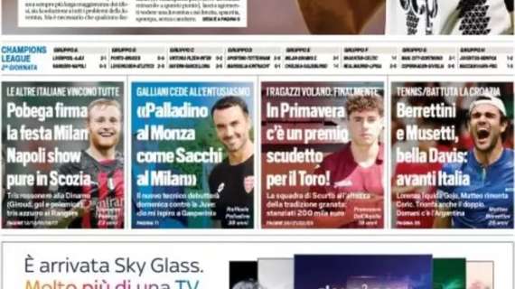 Tuttosport in taglio basso: "Pobega firma la festa del Milan"