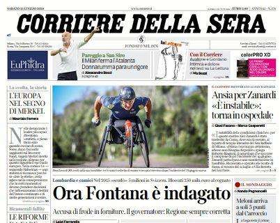 Il Corriere della Sera in prima pagina: "Il Milan ferma l’Atalanta"