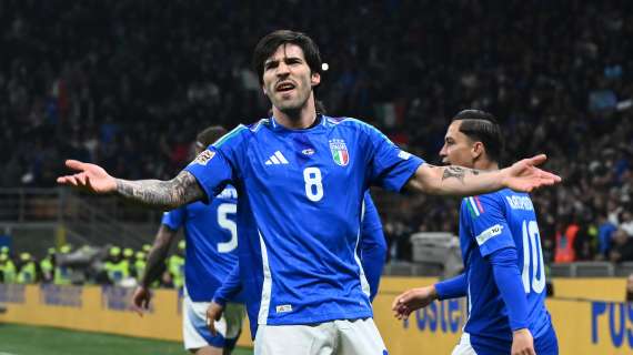 Tonali sotto la Curva Sud: l'Italia passa in vantaggio a San Siro