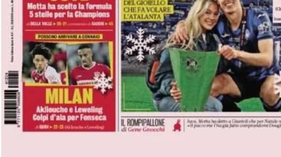 La Gazzetta in apertura sul mercato del Milan: "Akliouche e Leweling, colpi d'ala per Fonseca"