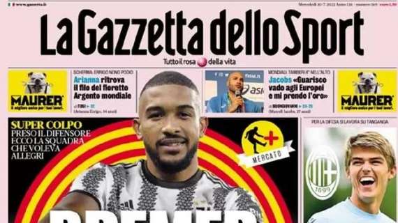 La Gazzetta in prima pagina: "De Ketelaere. Maldini va in missione"